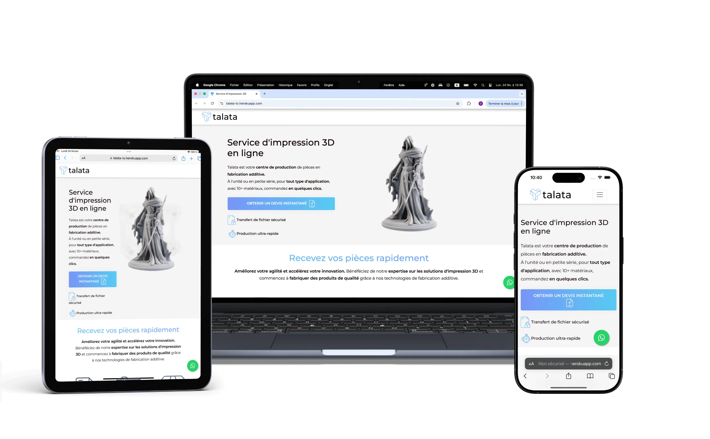 Mock up application web Talata